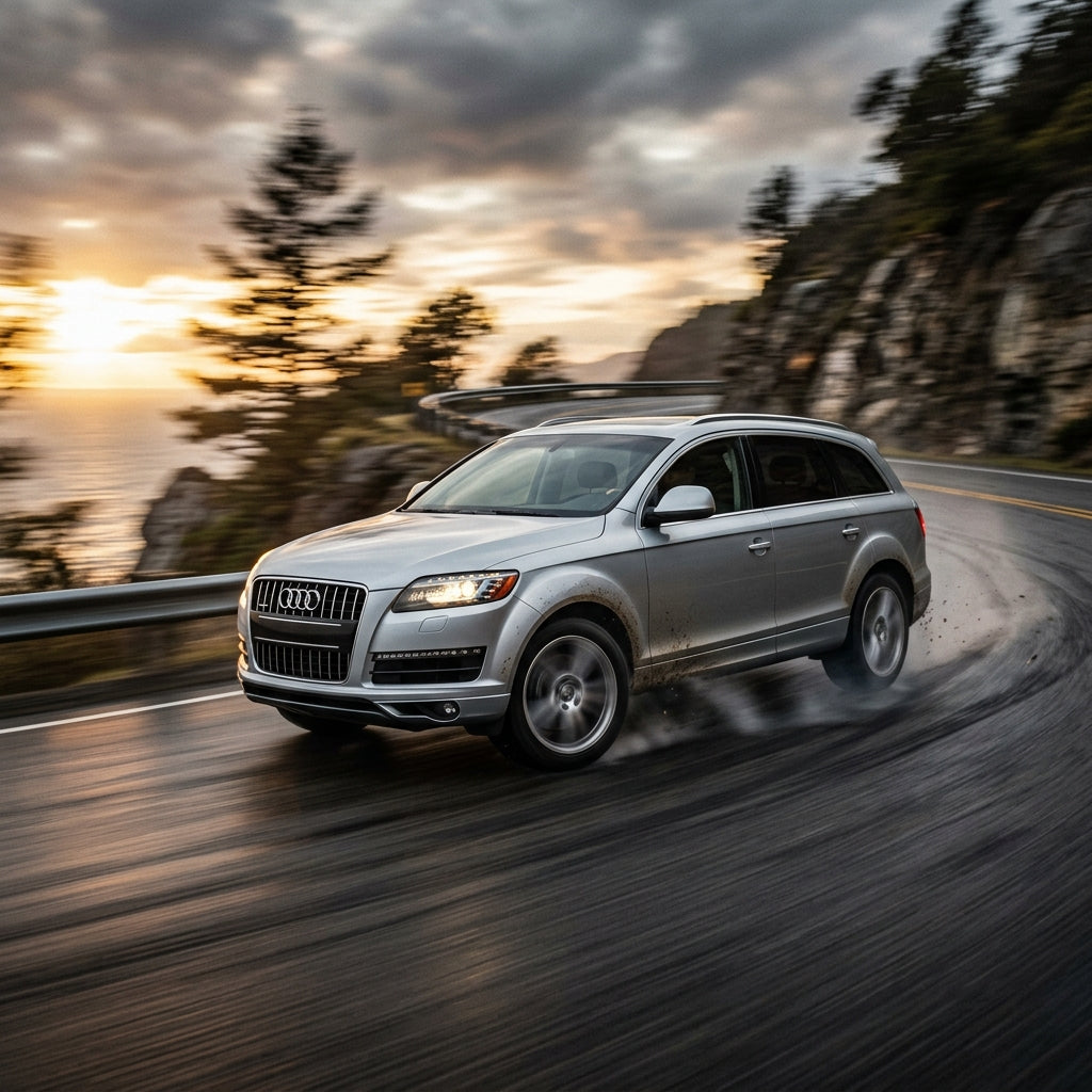Action Shot: Audi Q7 Driving Fast