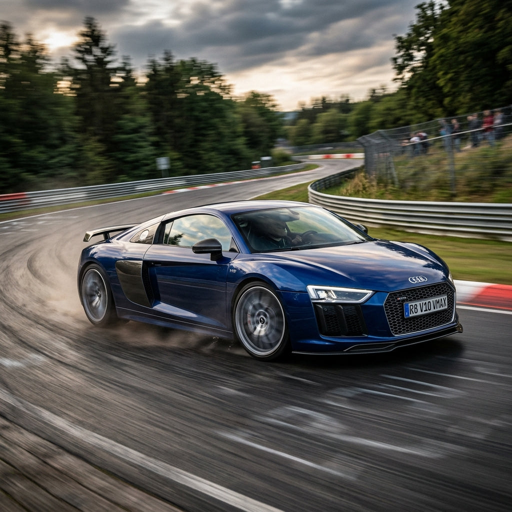 Action Shot: Audi R8 Driving Fast