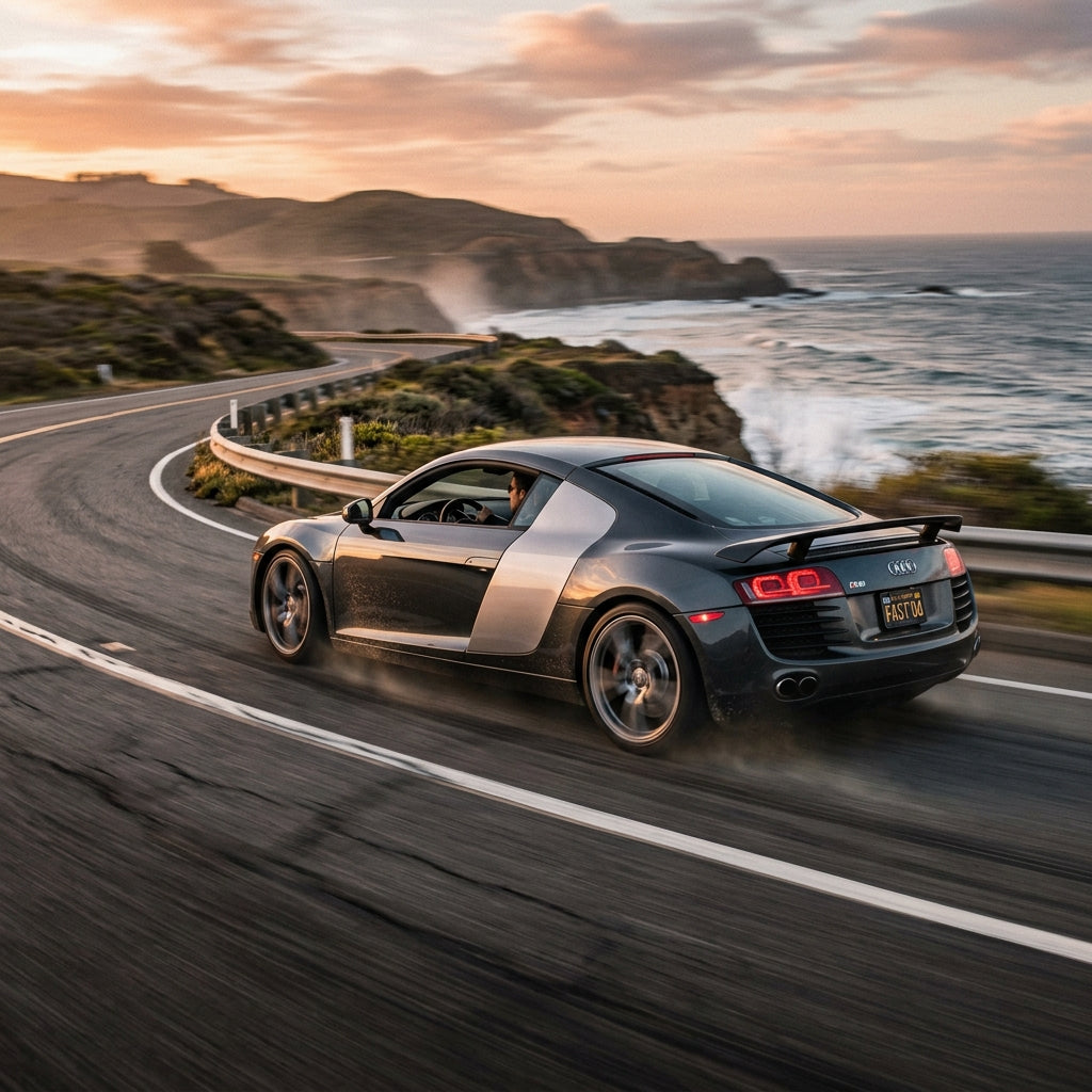 Action Shot: Audi R8 Driving Fast