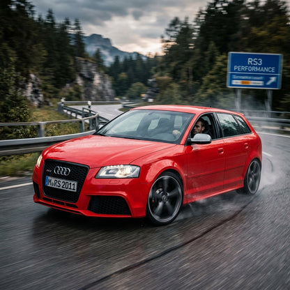 Action Shot: Audi RS3 Driving Fast