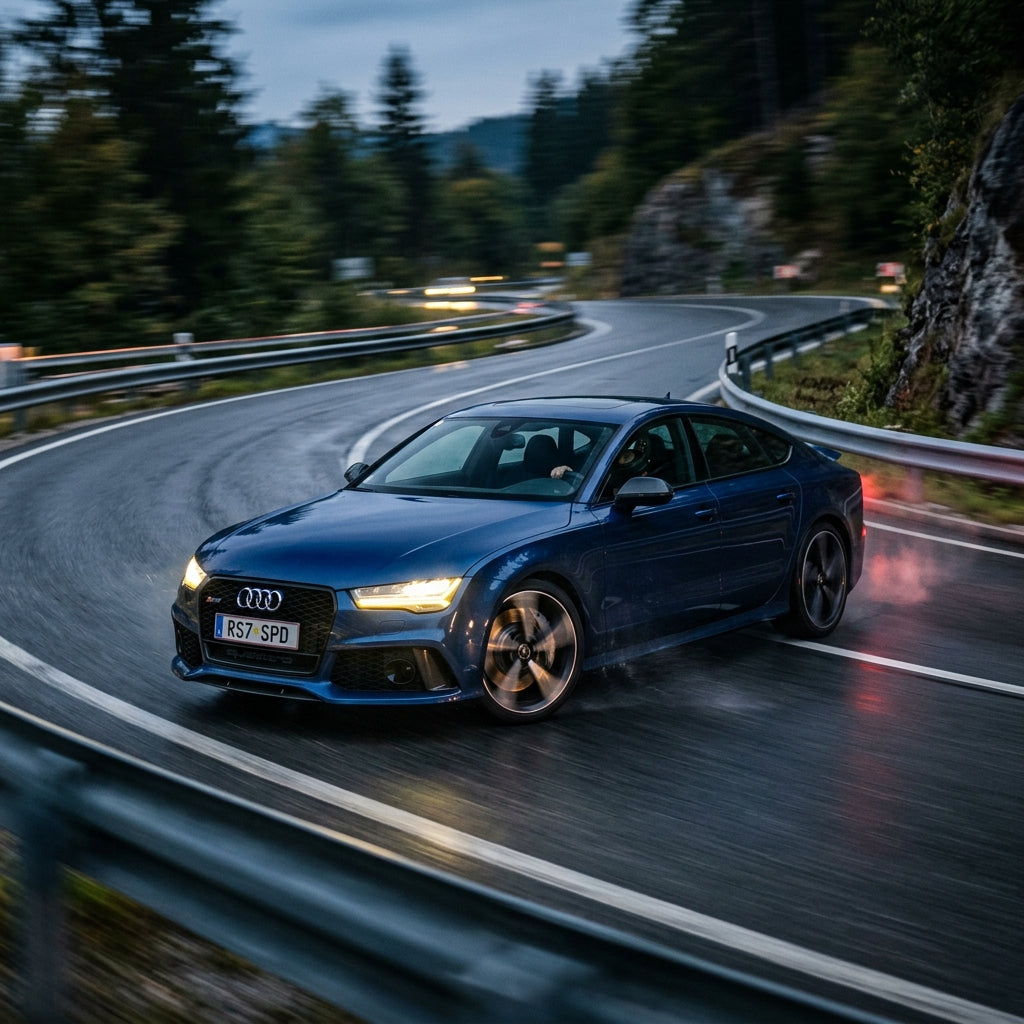 Action Shot: Audi RS7 Driving Fast