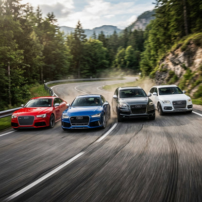 Action Shot: Audi RS7,SQ7,SQ5,RS5 Driving Fast