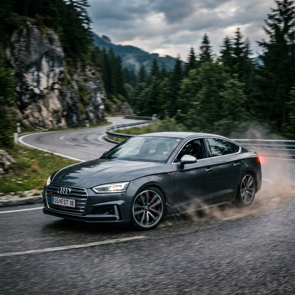 Action Shot: Audi S5 Driving Fast