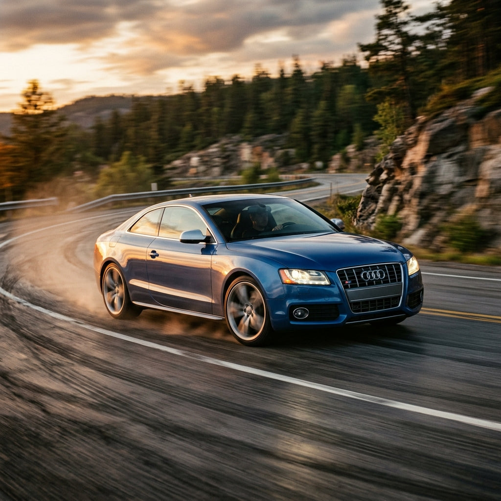 Action Shot: Audi S5 Driving Fast