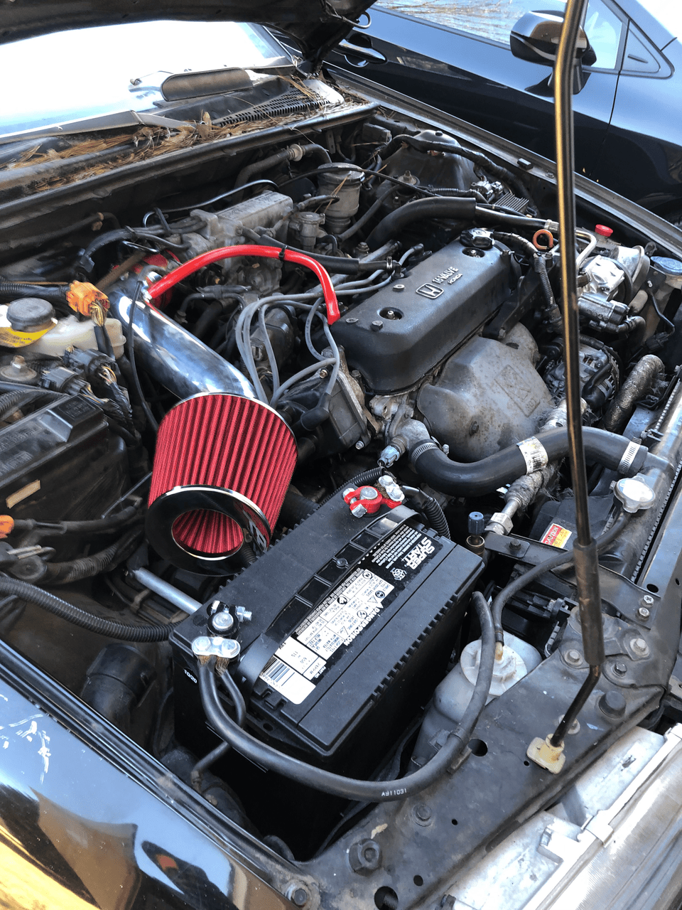 Cold Air Intake for Honda Accord DX/LX/EX/EX-R/SE (1990-1993) with 2.2L Engine RED