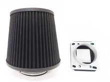 Air Intake Fitler+MAF Sensor Adapter For Mazda 323 (1986-1994) With 1.6L 1.8L Engine Black