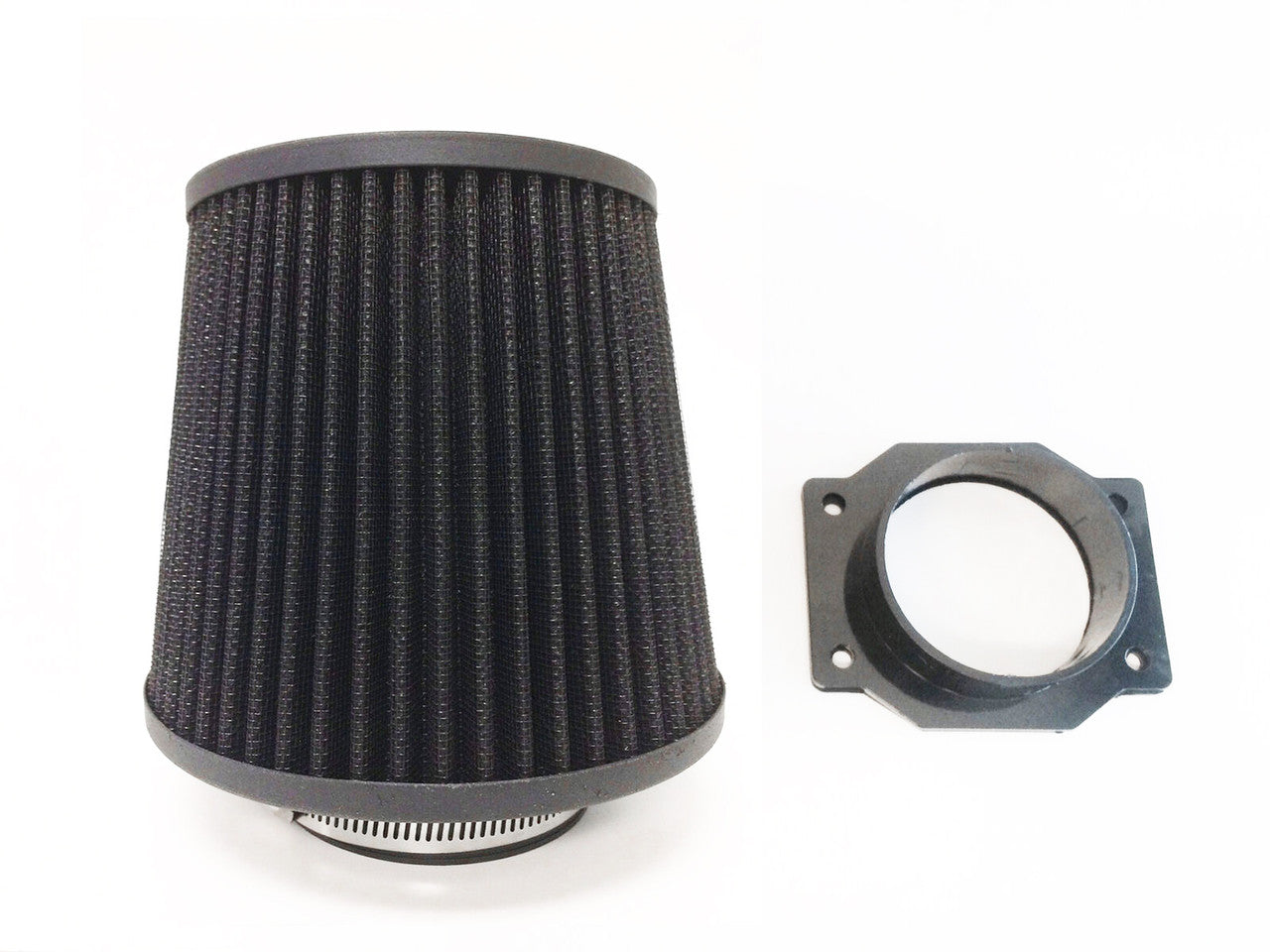Air Intake Fitler+MAF Sensor Adapter For Nissan 300ZX (1990-1996) With 3.0L V6 Engine Black