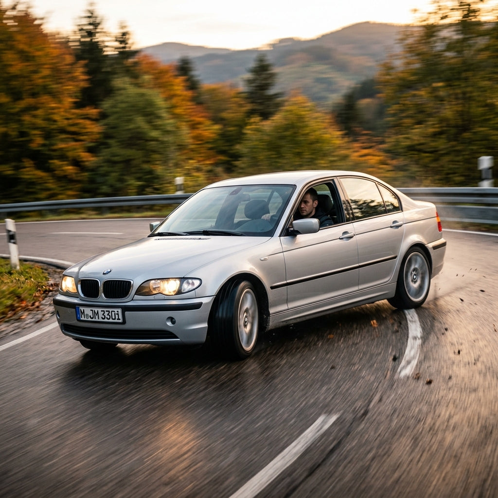 Action Shot: BMW 3 Series Driving Fast