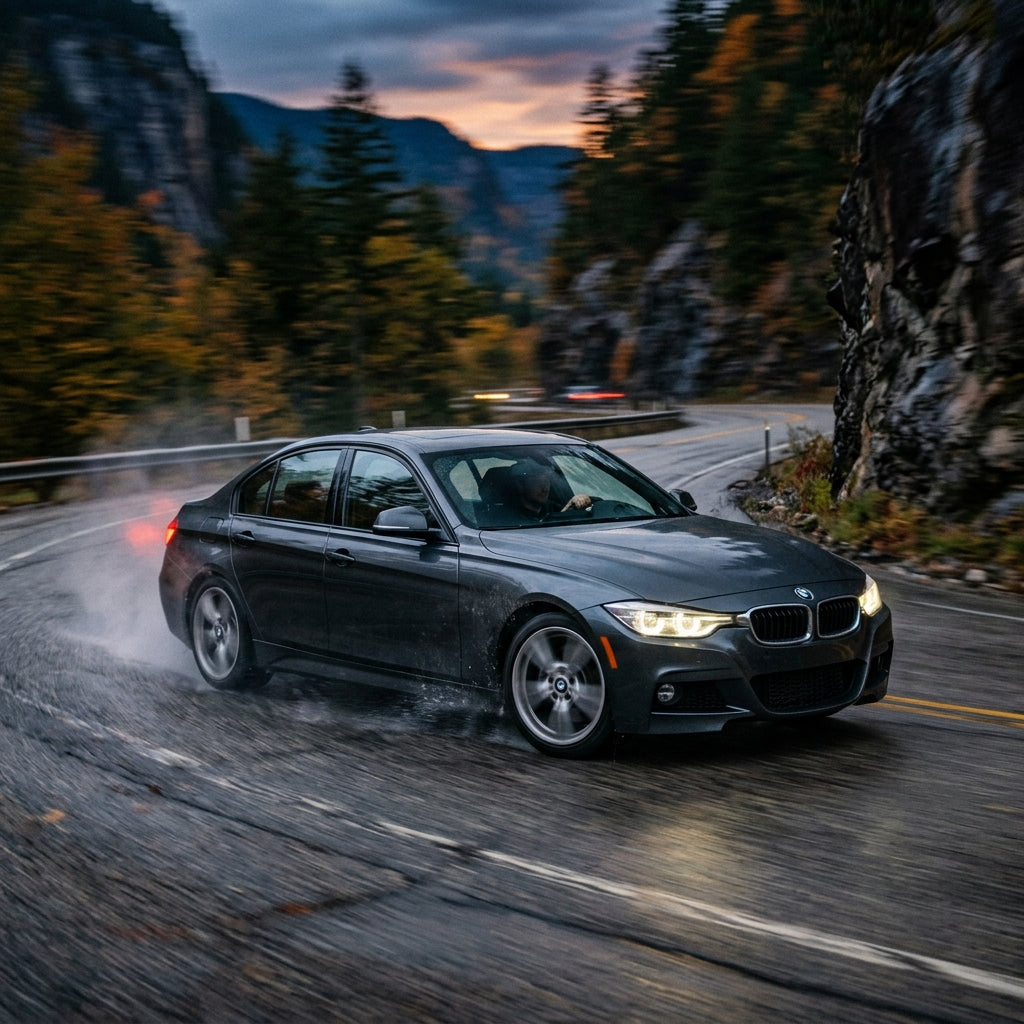 Action Shot: BMW 3 Series Driving Fast