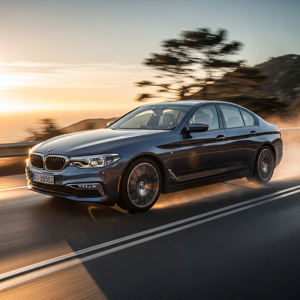 Action Shot: BMW 5 Series Driving Fast