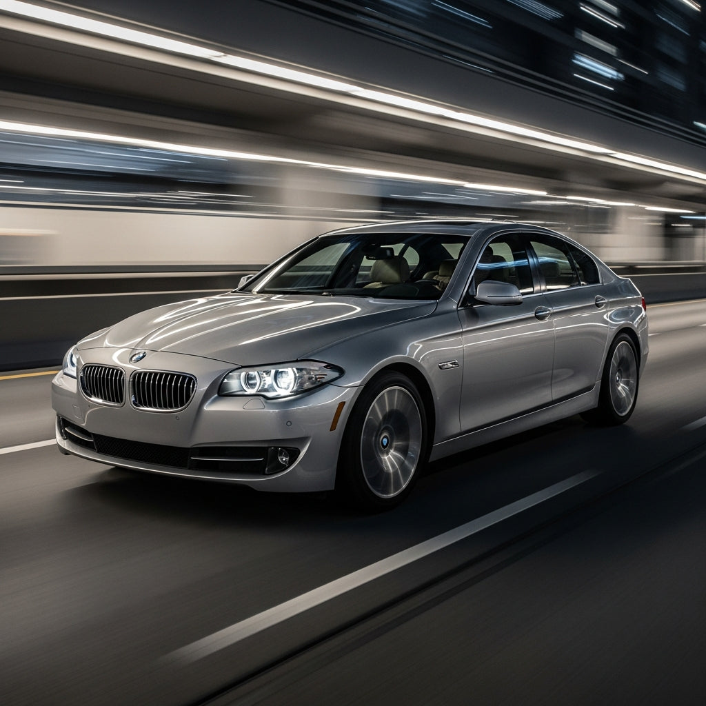 Action Shot: BMW 5 Series Driving Fast