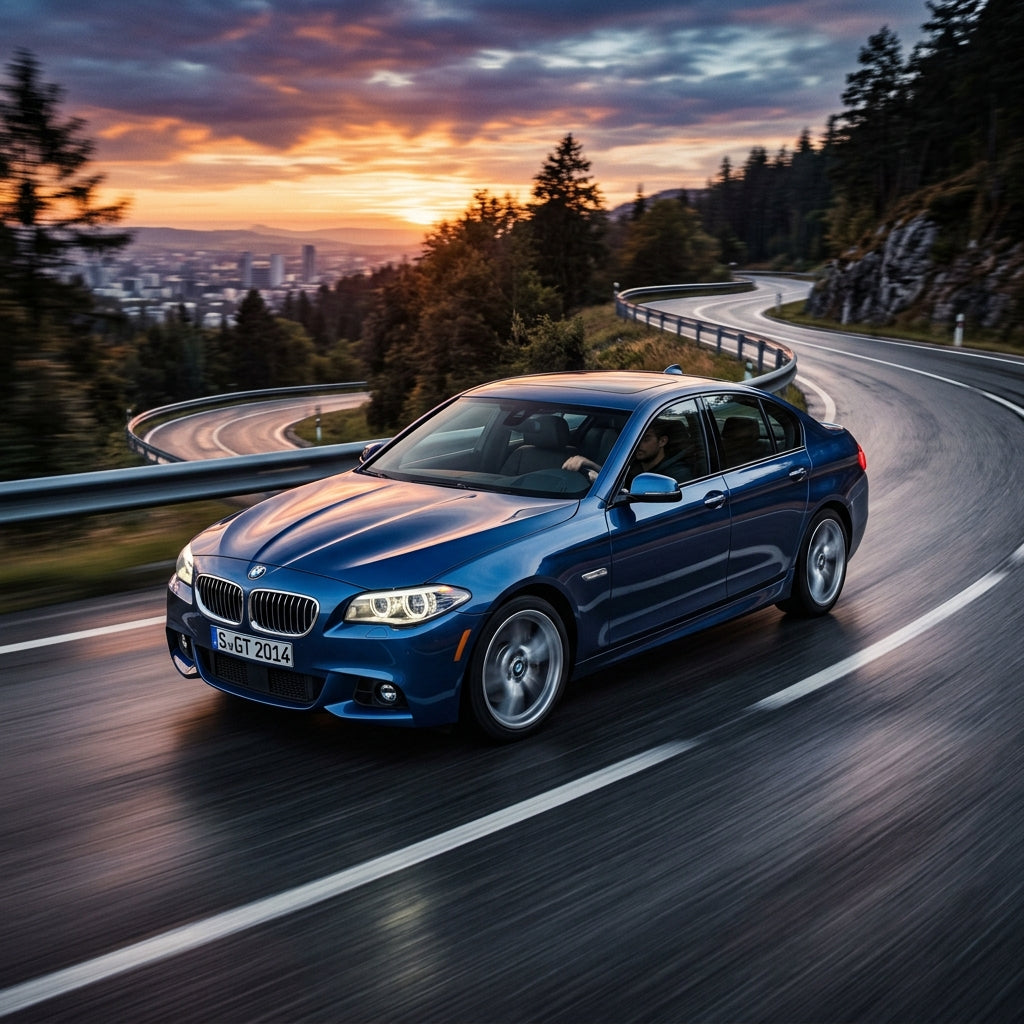 Action Shot: BMW 5 Series Driving Fast