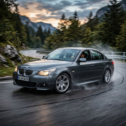 Action Shot: BMW 5 Series Driving Fast