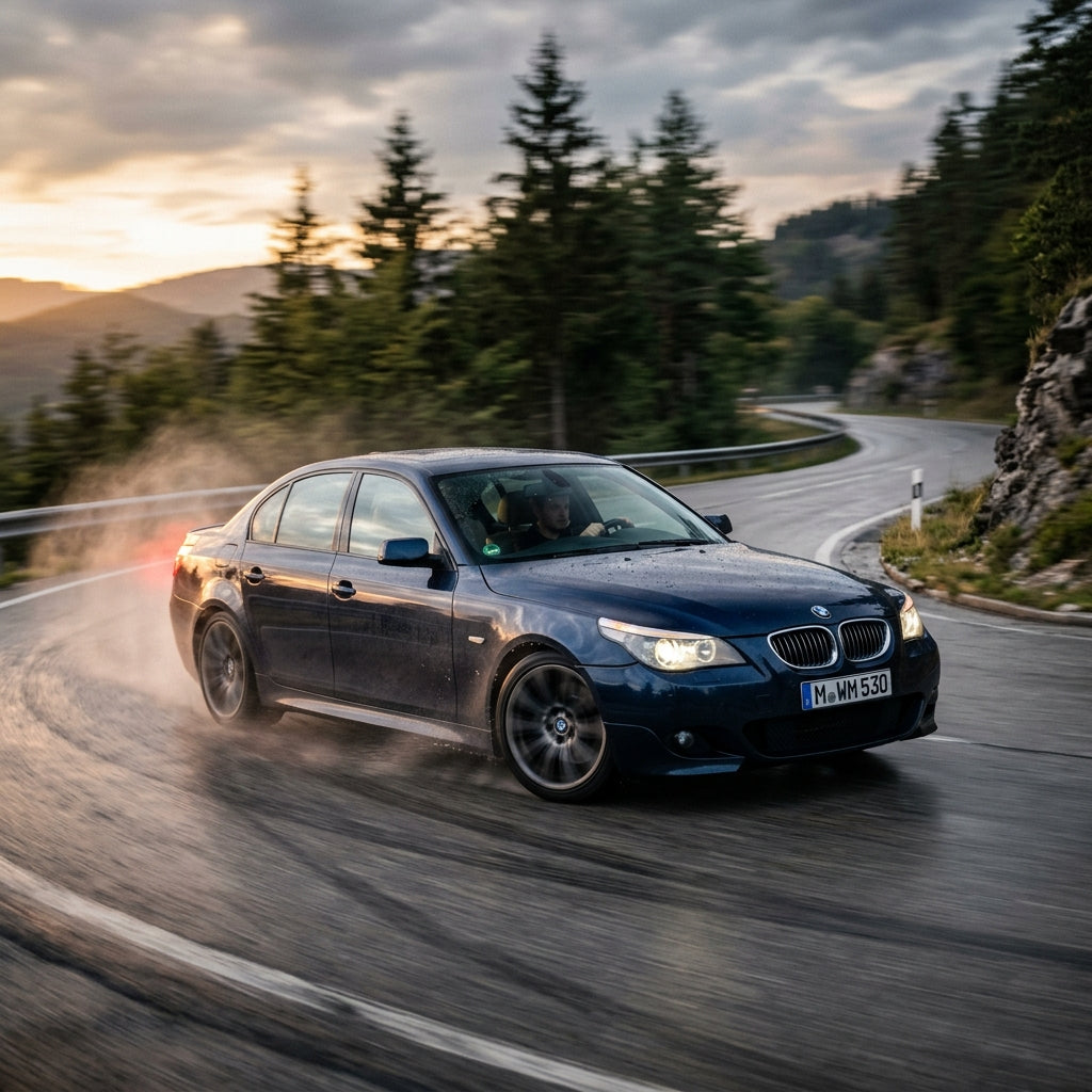 Action Shot: BMW 5 Series Driving Fast