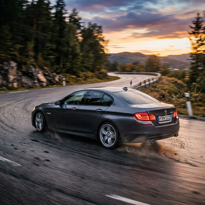 Action Shot: BMW 5 Series Driving Fast