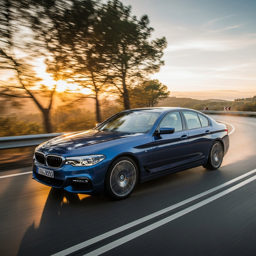 Action Shot: BMW 5 Series Driving Fast