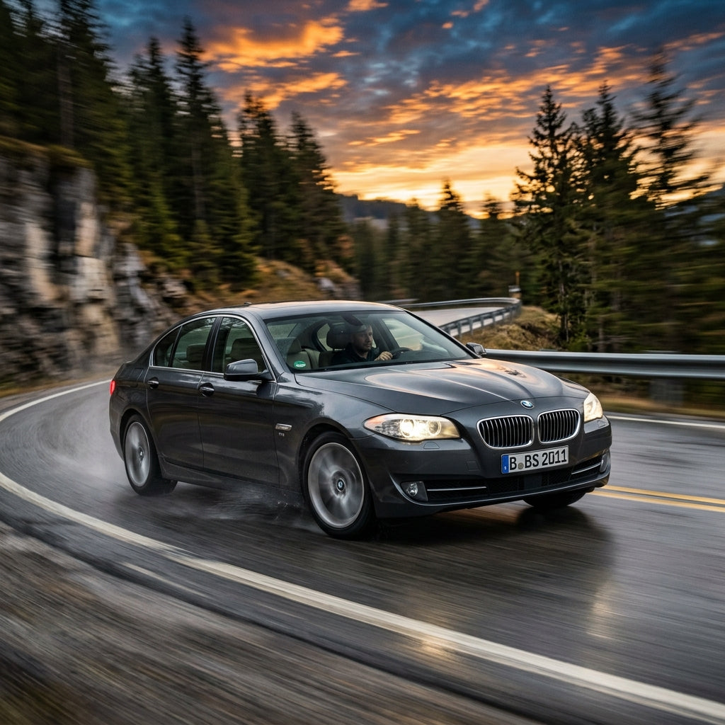 Action Shot: BMW 5 Series Driving Fast
