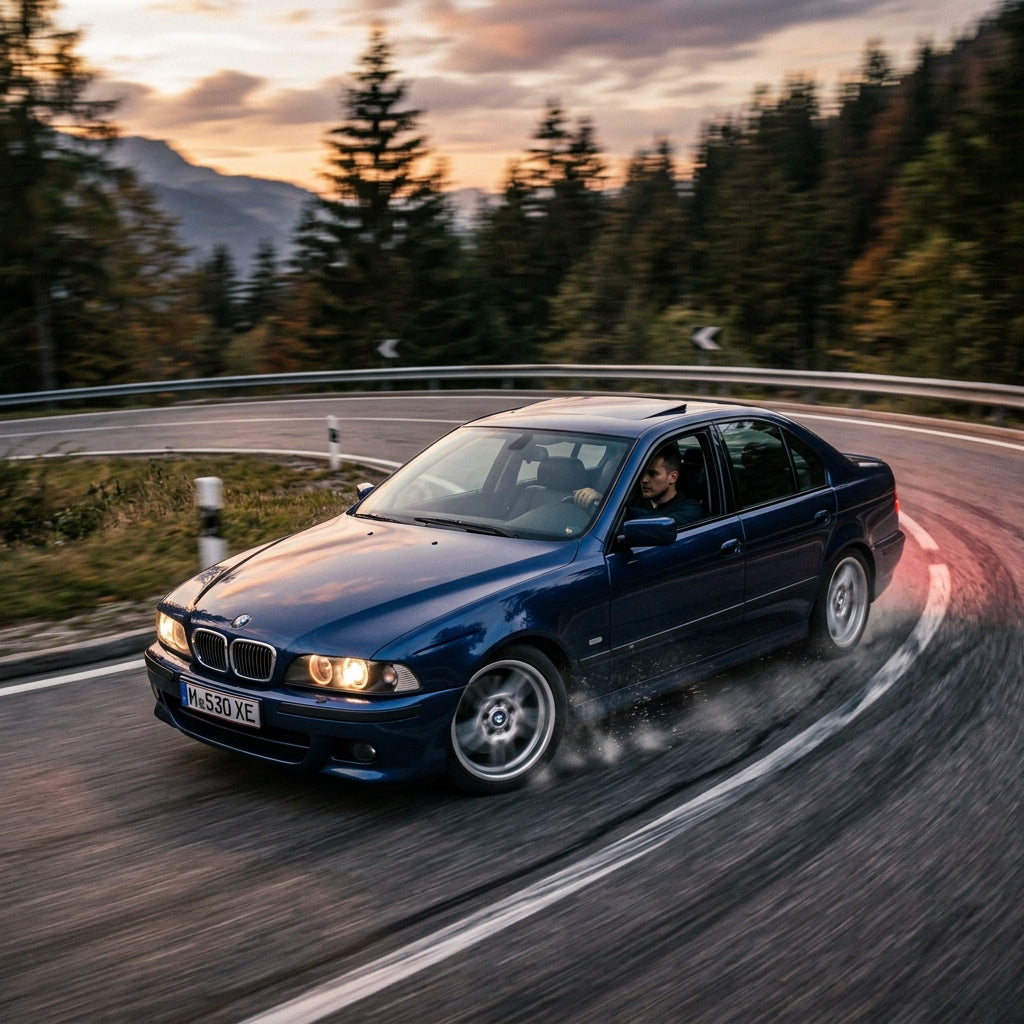 Action Shot: BMW 5 Series Driving Fast