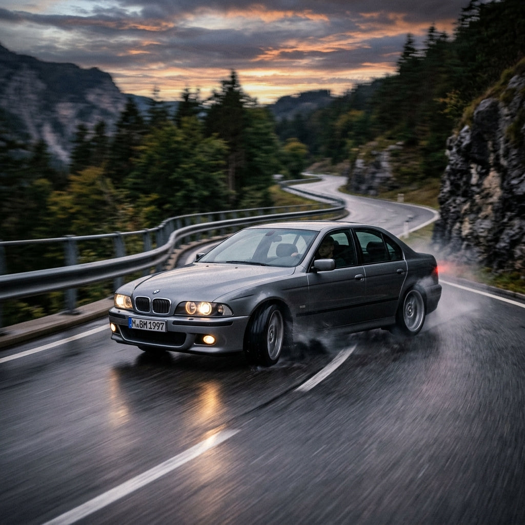 Action Shot: BMW 5 Series Driving Fast