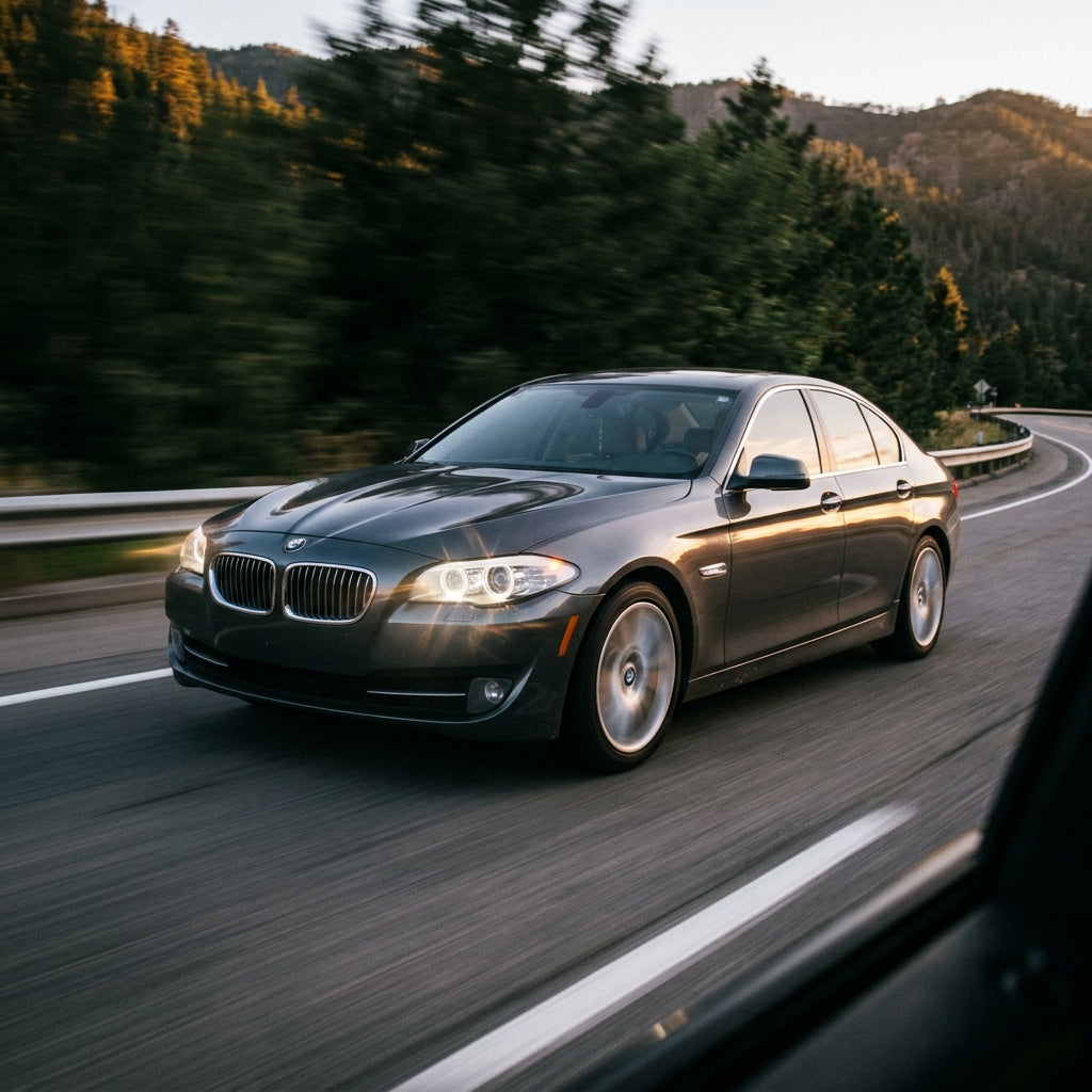 Action Shot: BMW 5 Series Driving Fast