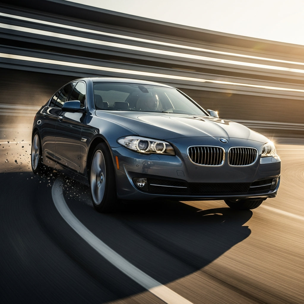Action Shot: BMW 5 Series Driving Fast