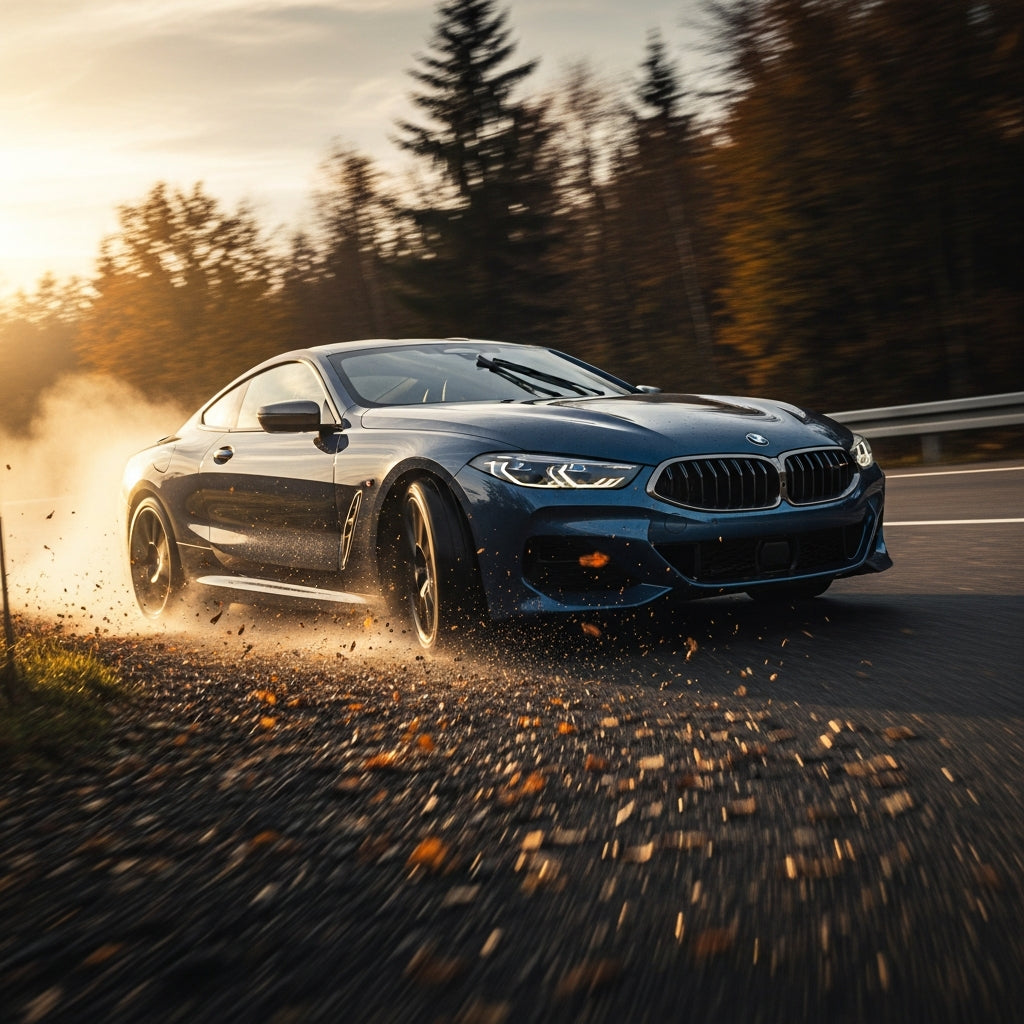 Action Shot: BMW 8 Series Driving Fast