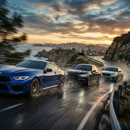 Action Shot: BMW 8 Series,7 Series,5 Series Driving Fast