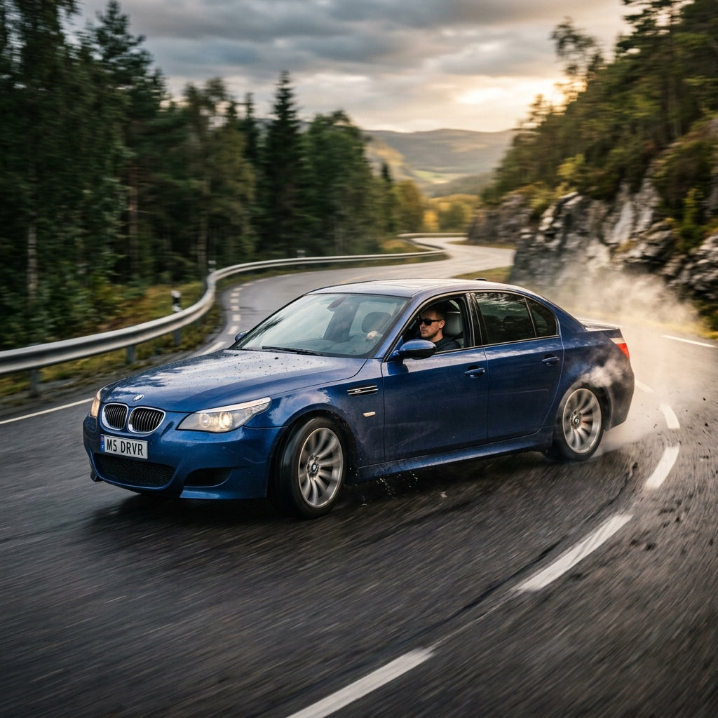 Action Shot: BMW M5 Driving Fast