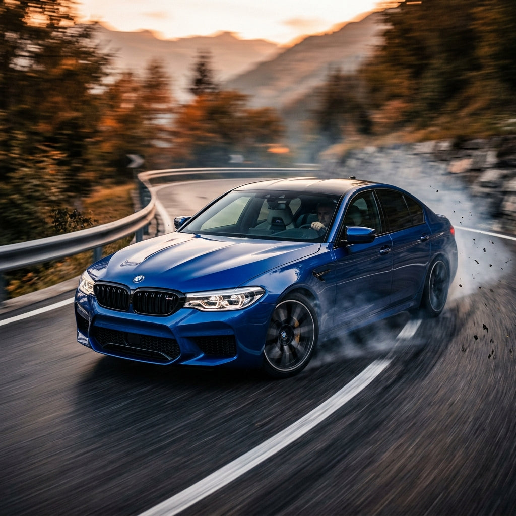 Action Shot: BMW M5 Driving Fast