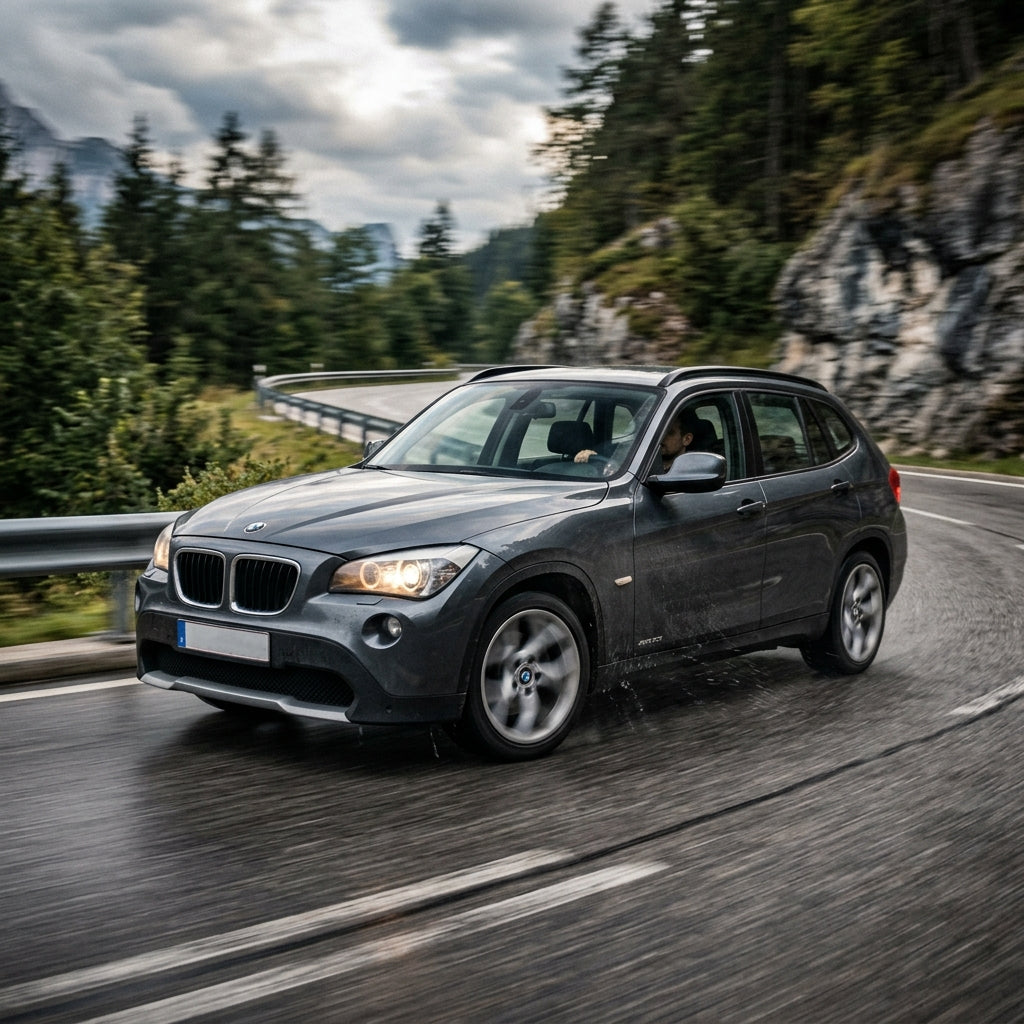 Action Shot: BMW X1 Driving Fast