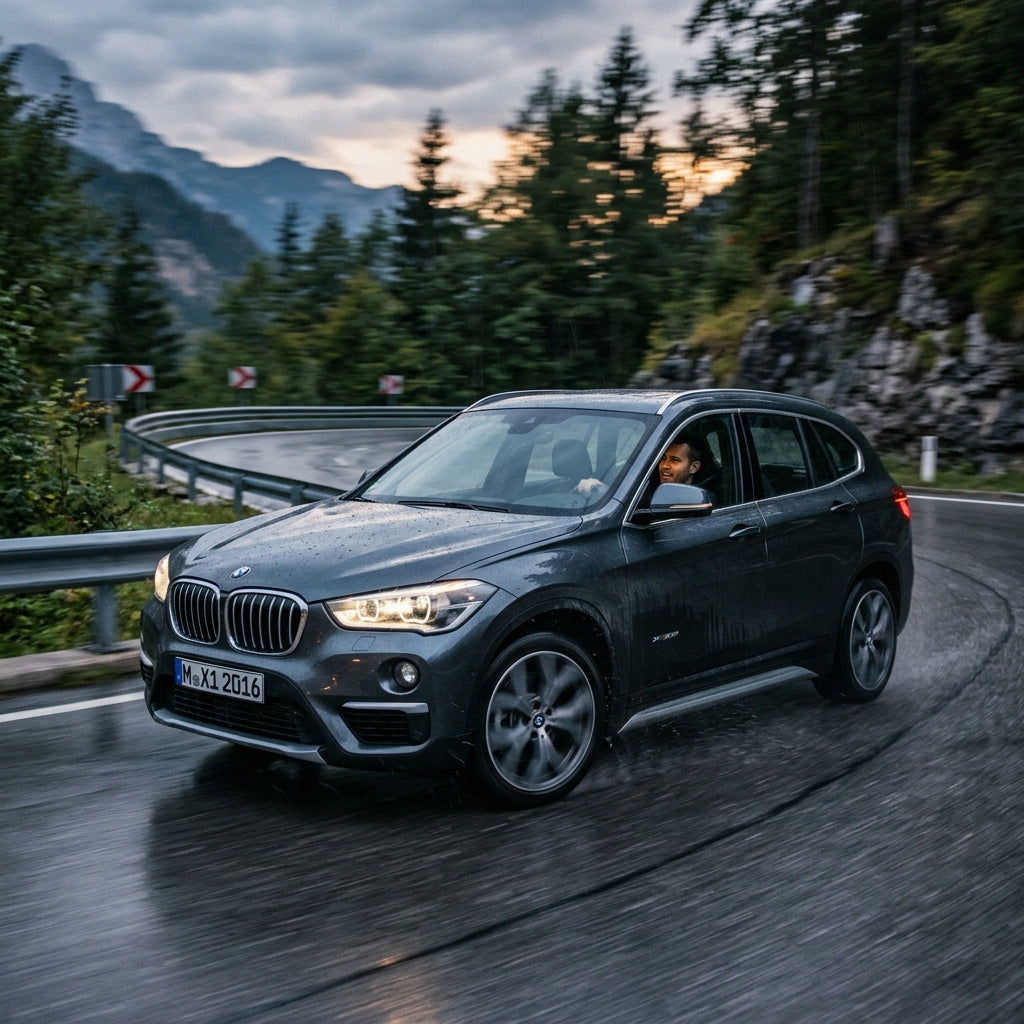 Action Shot: BMW X1 Driving Fast