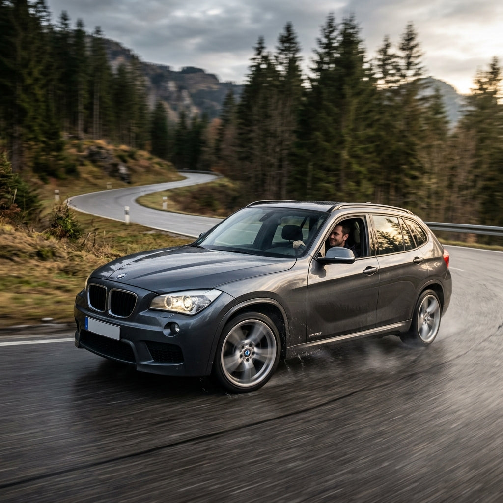 Action Shot: BMW X1 Driving Fast
