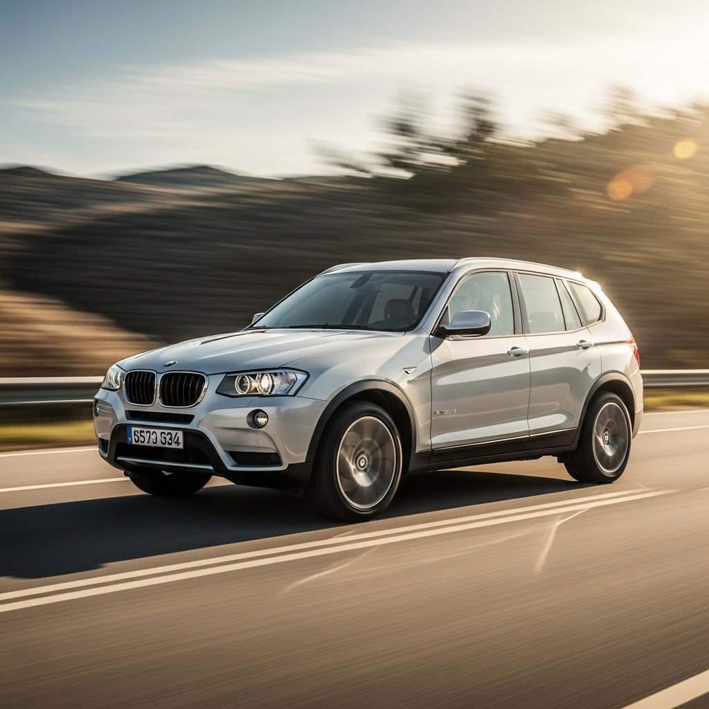 Action Shot: BMW X3 Driving Fast