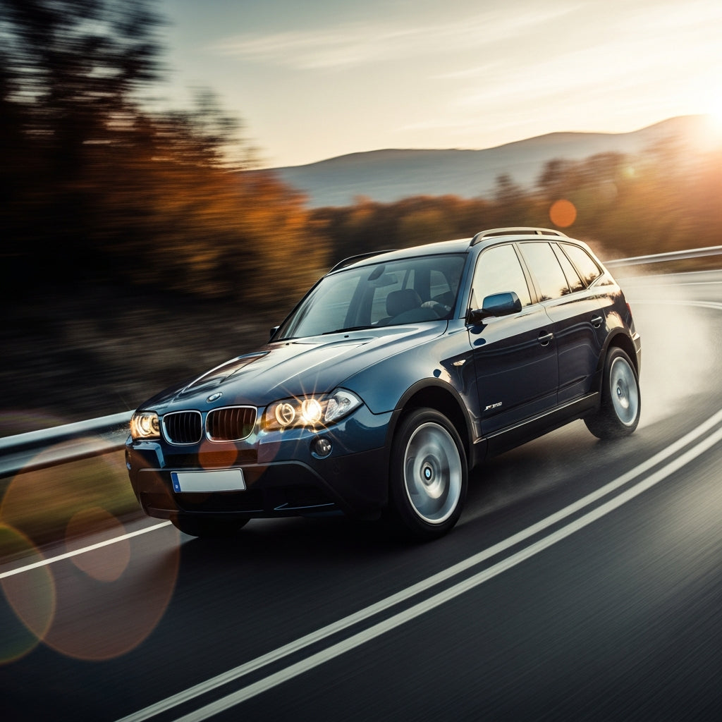Action Shot: BMW X3 Driving Fast