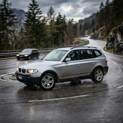 Action Shot: BMW X3 Driving Fast