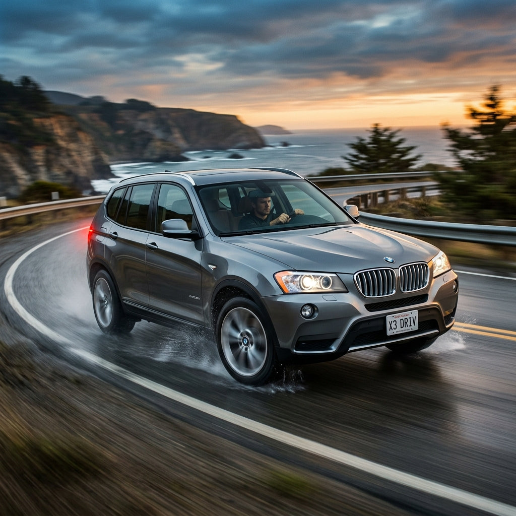 Action Shot: BMW X3 Driving Fast