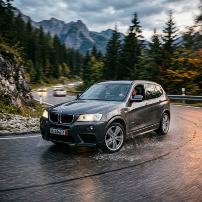 Action Shot: BMW X3 Driving Fast