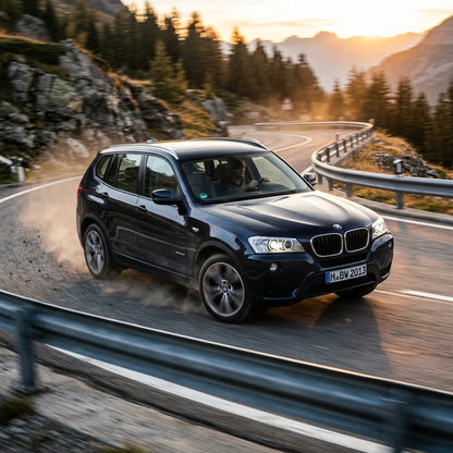 Action Shot: BMW X3 Driving Fast