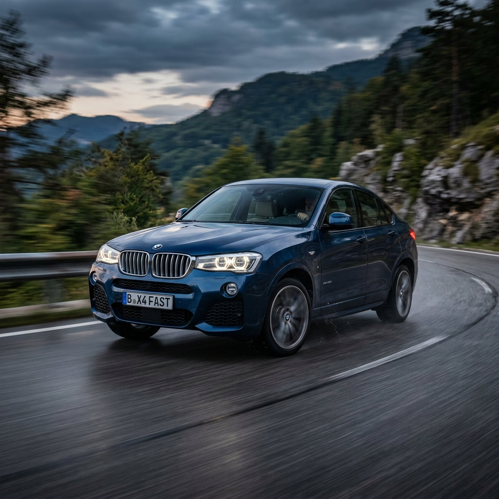 Action Shot: BMW X4 Driving Fast