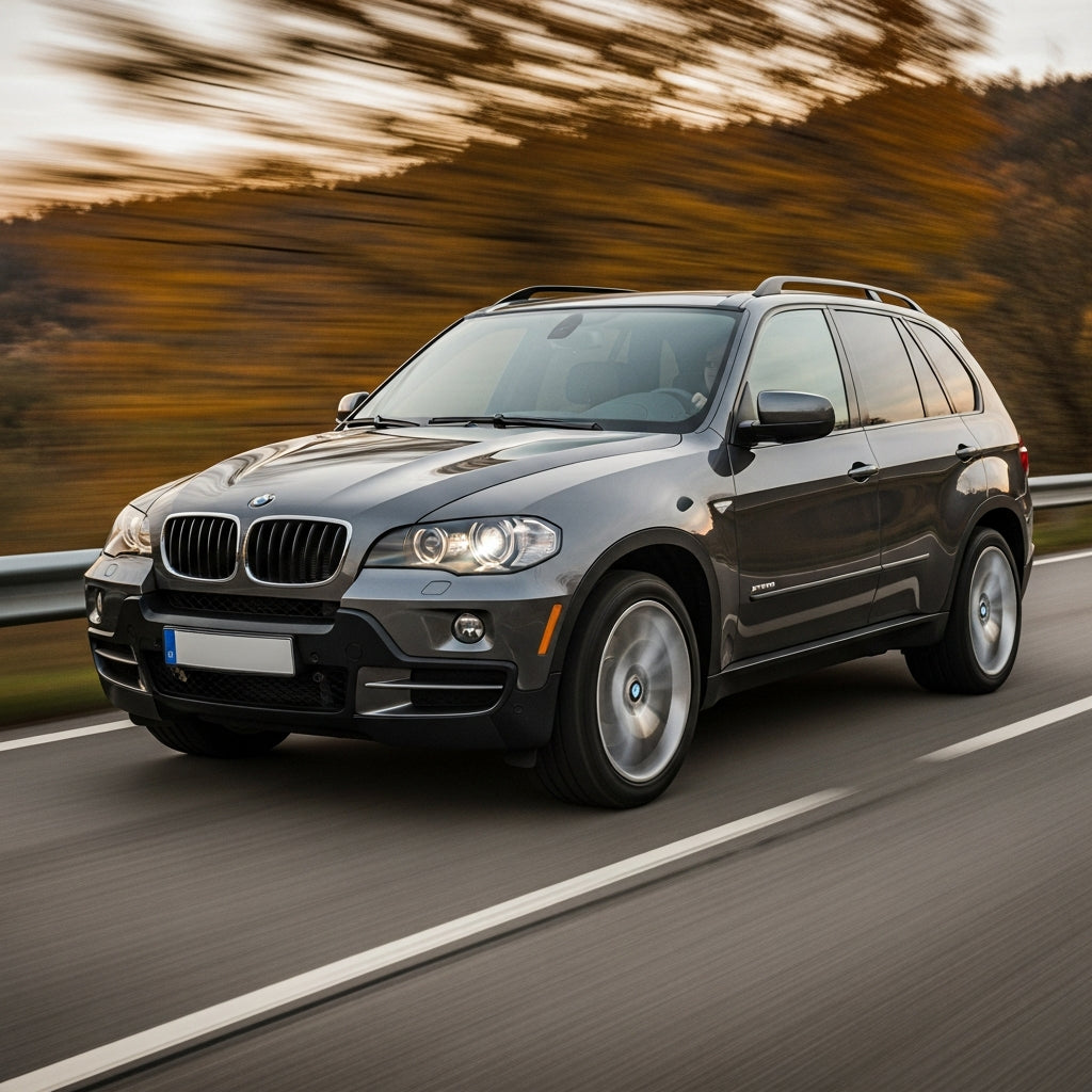 Action Shot: BMW X5 Driving Fast
