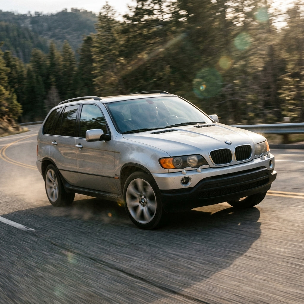 Action Shot: BMW X5 Driving Fast