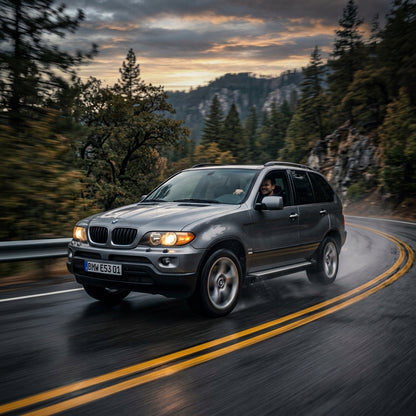 Action Shot: BMW X5 Driving Fast