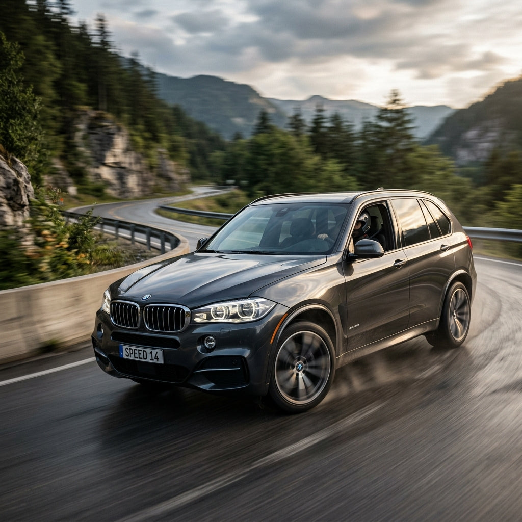 Action Shot: BMW X5 Driving Fast