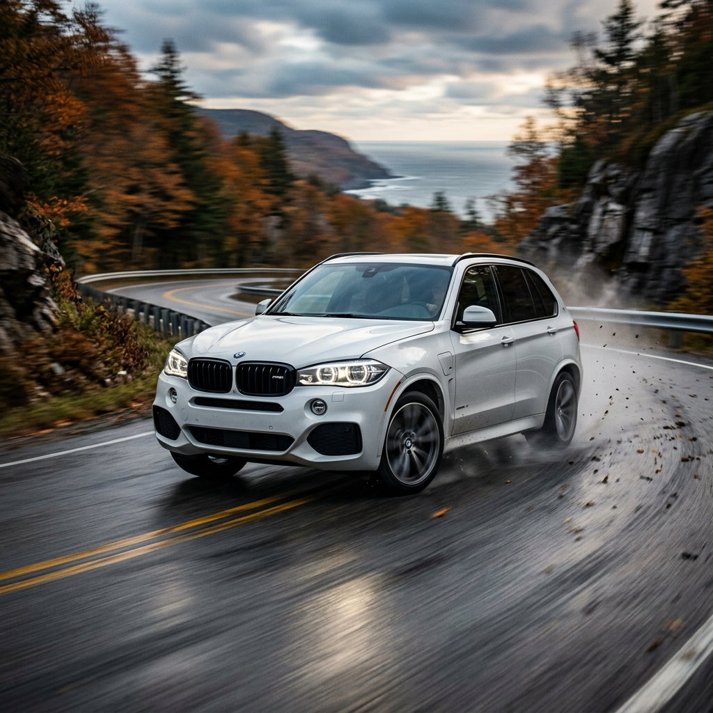 Action Shot: BMW X5 Driving Fast
