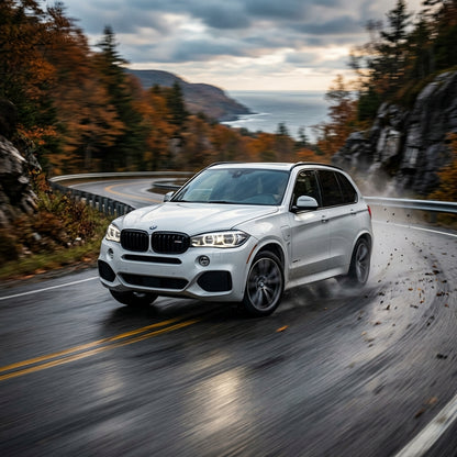 Action Shot: BMW X5 Driving Fast