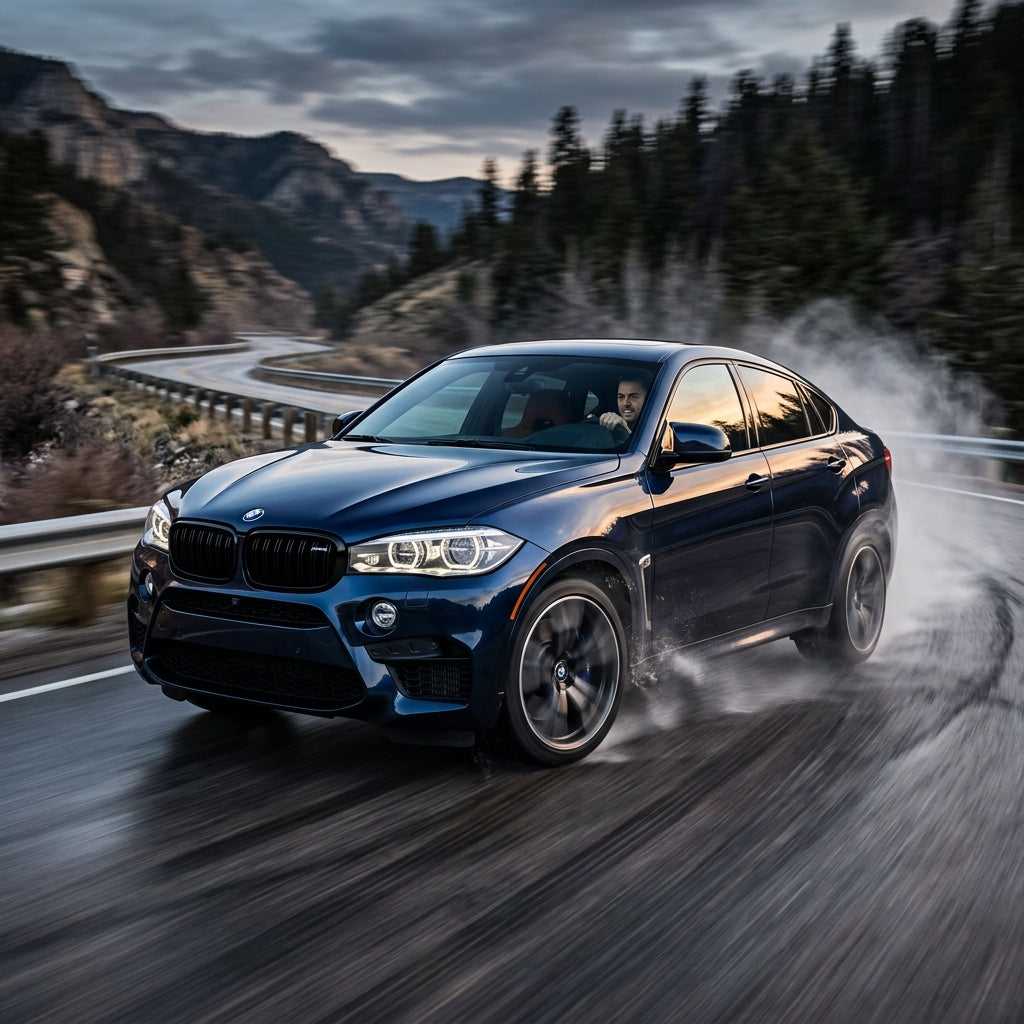 Action Shot: BMW X6 Driving Fast