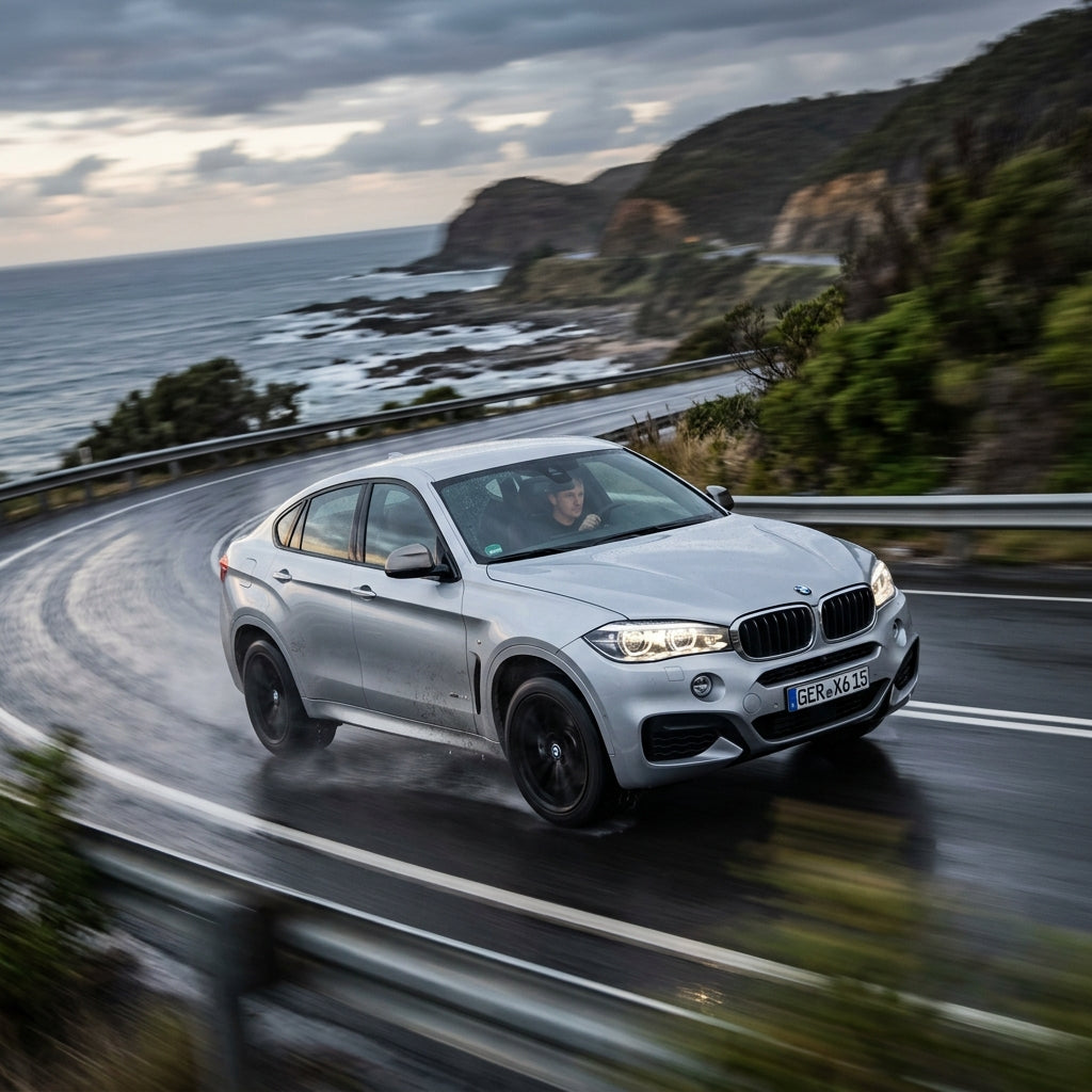 Action Shot: BMW X6 Driving Fast