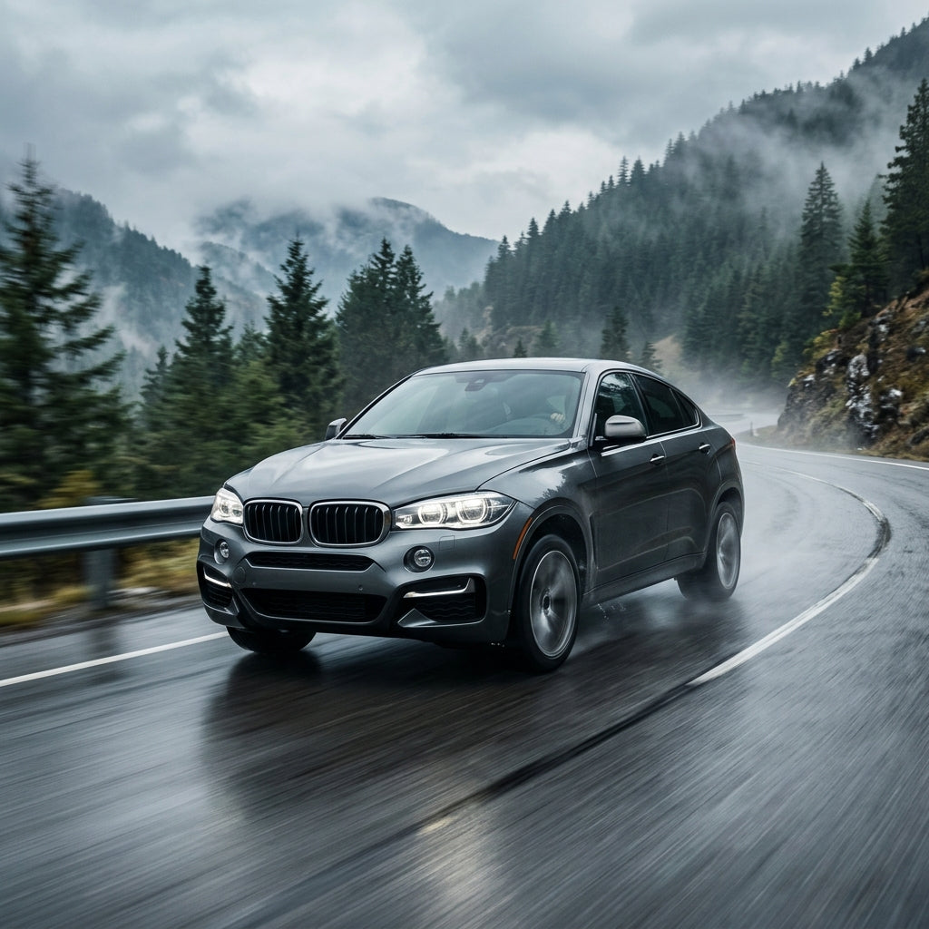 Action Shot: BMW X6 Driving Fast