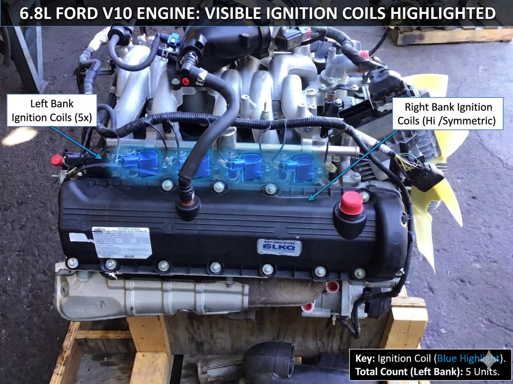 Bobinas de encendido de alto rendimiento para Ford F250, F350, F450 y F550 (1999-2004) con motor V10 de 6,8 L