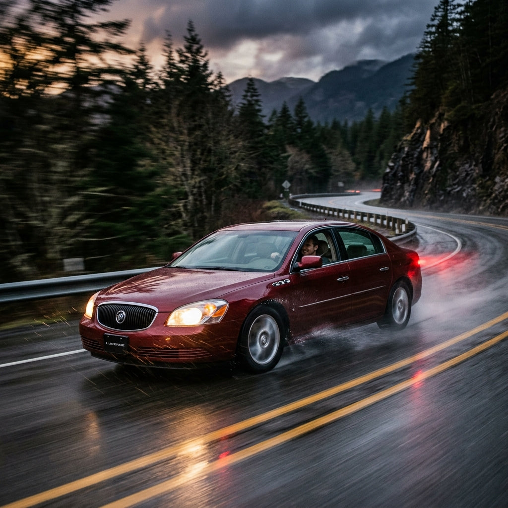 Action Shot: Buick Lucerne Driving Fast